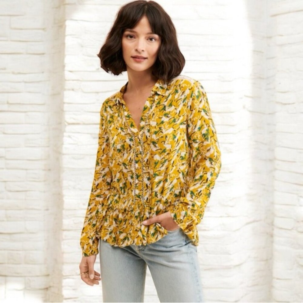Maeve Anthropologie Janie Hare Flouncy Blouse